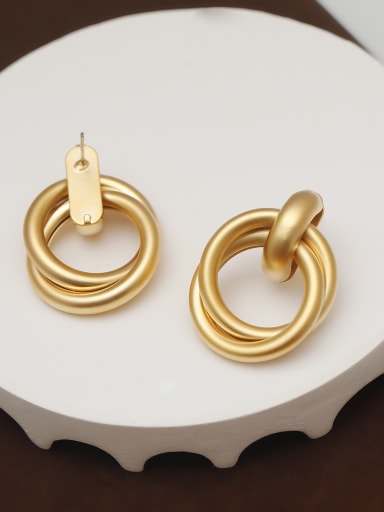 Matte Gold Alloy Geometric Minimalist Drop Earring