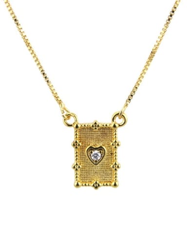 Brass Rhinestone Rectangle Vintage Necklace