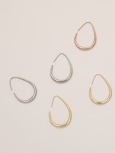 Brass Line Water Drop Minimalist Stud Trend Korean Fashion Earring