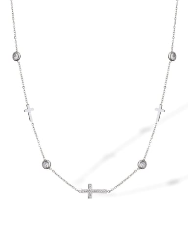 Titanium Steel Cross Hip Hop Necklace
