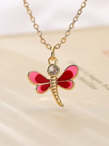 23377 Brass Cubic Zirconia Butterfly Trend Necklace