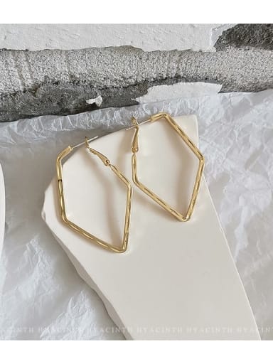 Copper Hollow Geometric Minimalist Stud Trend Korean Fashion Earring