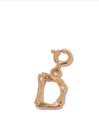 D Brass Minimalist  Letter Pendant