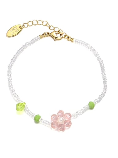 Bracelet Brass Glass beads Multi Color Flower Bohemia Necklace