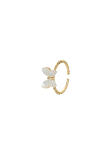 Brass Shell Butterfly Dainty Band Ring