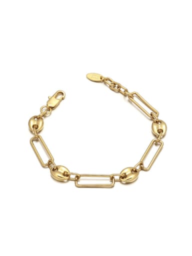 Brass Geometric Chain Vintage Link Bracelet