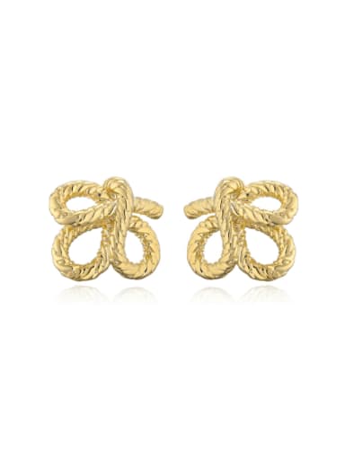 41766 Brass Irregular Vintage Stud Earring