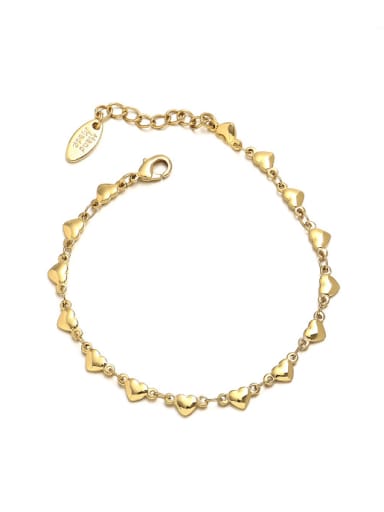 Love Bracelet Brass Imitation Pearl Heart Hip Hop Link Bracelet
