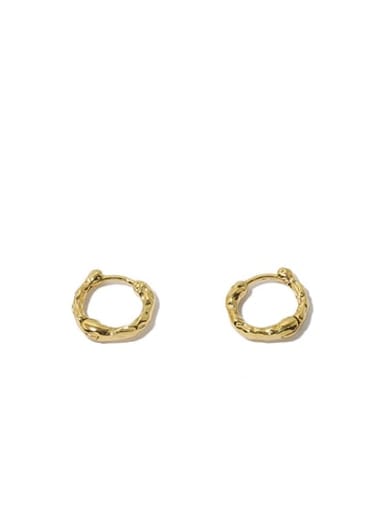 Brass Hollow  Geometric Vintage Huggie Earring