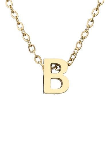B 14K Titanium Letter Minimalist Initials Pendant Necklace