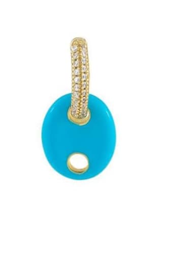 blue  (Single-(Only One)) Brass Rhinestone Enamel Geometric Cute Single Earring(Only One)