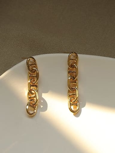 Brass Hollow Geometric chain Vintage Drop Earring