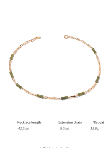 Brass Geometric Vintage Beaded Necklace