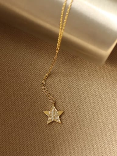 Brass Double sided Star Minimalist pendant Necklace