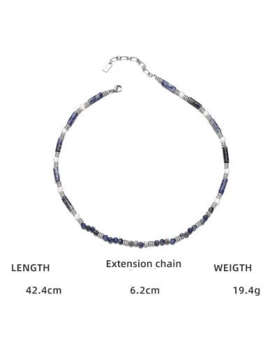 Titanium Steel Natural Stone Heart Trend Necklace