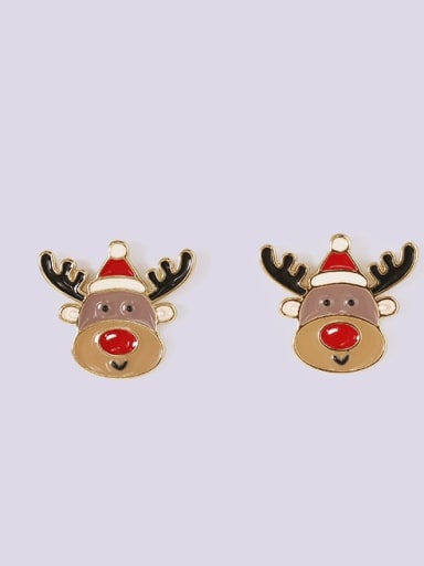 Alloy Enamel Asymmetry Deer Snowman Cute Stud Earring