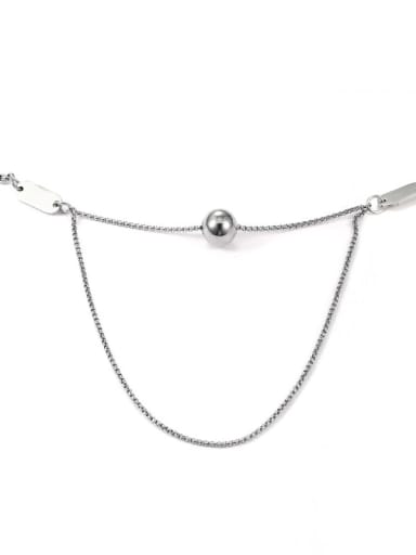 Titanium Steel Ball Minimalist Double Layer  Necklace