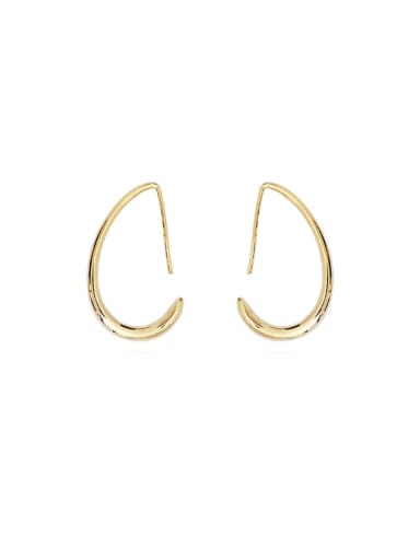 Brass  smooth Geometric Minimalist Hook Trend Korean Fashion Earring