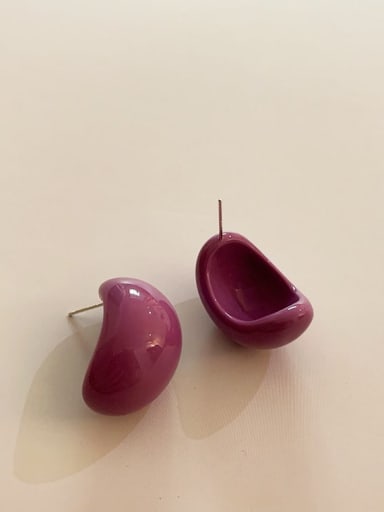 N 78 purple S925 silver needle Resin Geometric Cute Candy colors Stud Earring/Multi-Color Optional