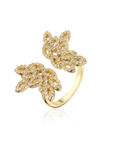 12671 Brass Cubic Zirconia Butterfly Vintage Band Ring