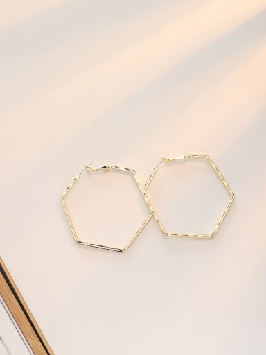 14K gold Copper  Hollow Geometric Minimalist Stud Trend Korean Fashion Earring