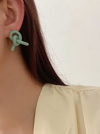 Resin Geometric Vintage Candy-colored design is knotted Stud Earring