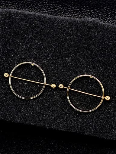 Copper Round Minimalist Hoop Trend Korean Fashion Earring