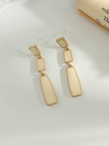 Copper Enamel Geometric Minimalist Drop Trend Korean Fashion Earring