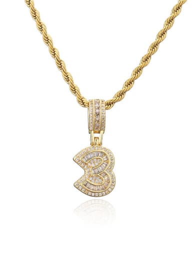 3 Pendant (without chain) Brass Cubic Zirconia Trend Number Pendant