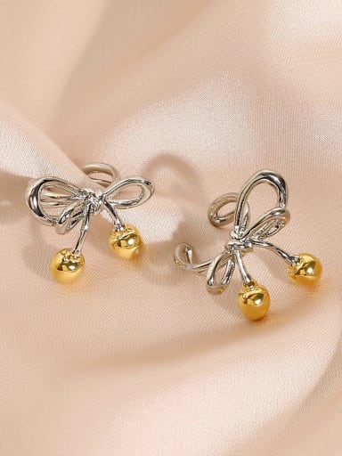 Brass Bowknot Minimalist Clip Earring