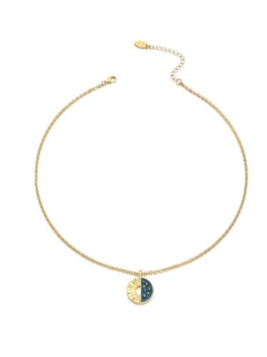 Brass Enamel Star Vintage Necklace
