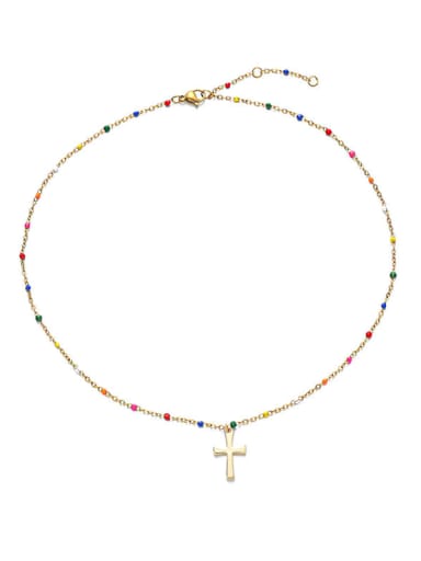 2 Brass Cross Ethnic Regligious Necklace
