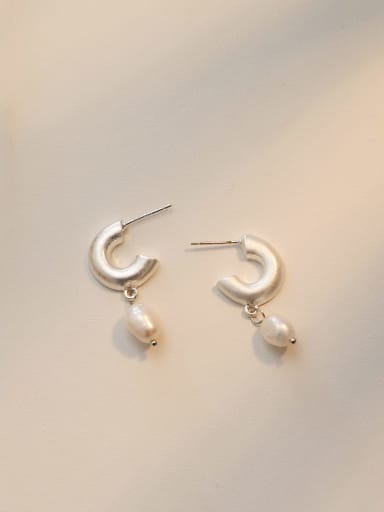 ?? Copper Imitation Pearl Geometric Minimalist Drop Trend Korean Fashion Earring