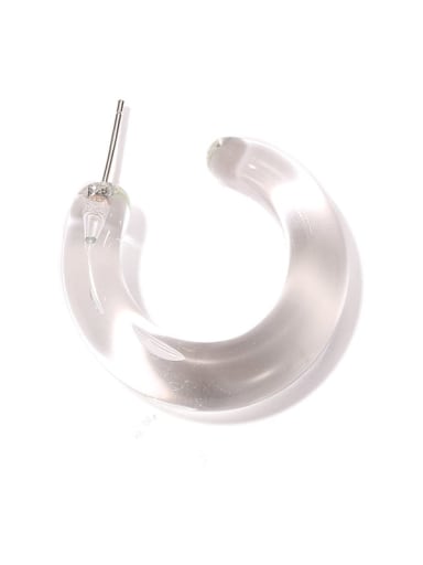 Hand  Glass Clear C Shape Minimalist Single Earring(Single-Only One)