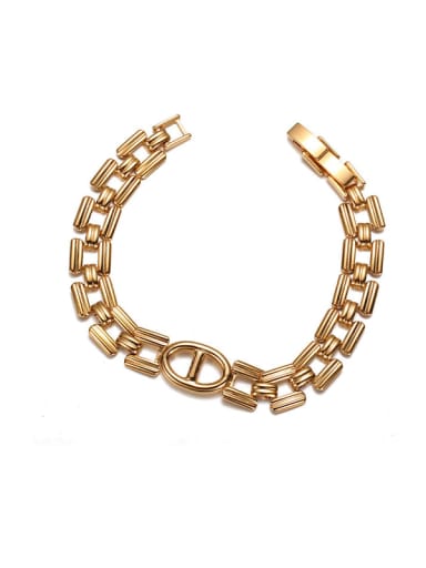 Brass Geometric  Chain Hip Hop Link Bracelet