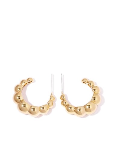 Brass Bead Geometric Minimalist Stud Earring