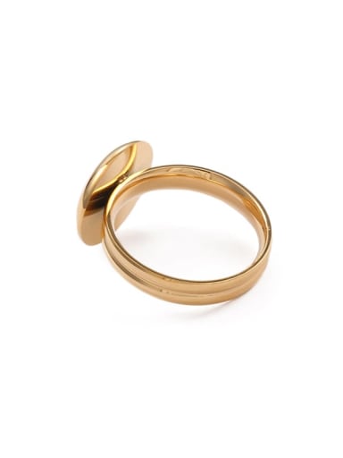Brass Shell Round Trend Band Ring
