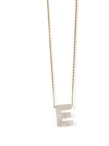E Brass Acrylic Letter Minimalist Pendant Necklace