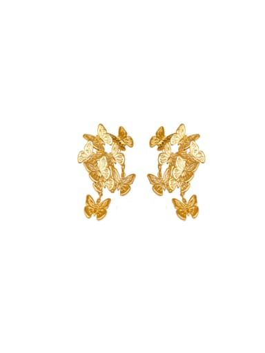 18K gold Brass Butterfly Minimalist Drop Earring