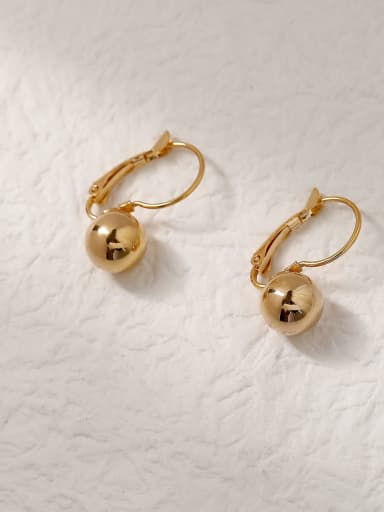 18k gold Brass Ball Vintage Hook Trend Korean Fashion Earring