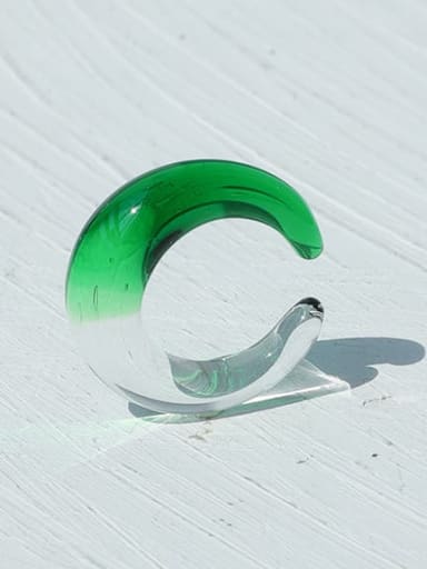 Hand Green Glass   Geometric Trend Band Ring