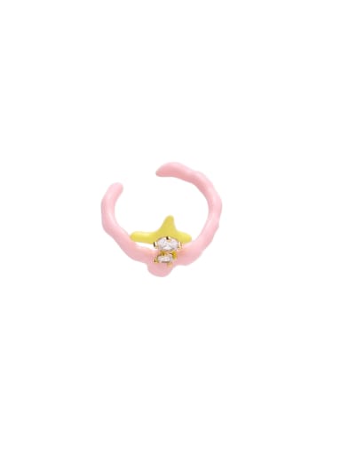 Ring Style One  US 6 Brass Enamel Star Cute Band Ring