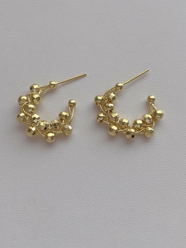 E201 gold Brass Bead Geometric Trend Earring