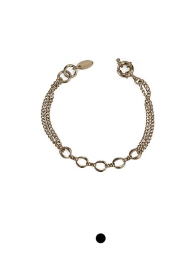 Brass Hollow Geometric Vintage Link Bracelet