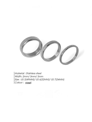 steel wide 2mm 25128 Titanium  Round Geometric Minimalist Band Ring