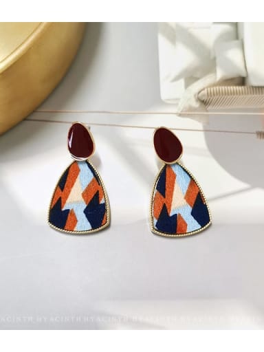 colour Copper Fabric Triangle Minimalist Drop Trend Korean Fashion Earring