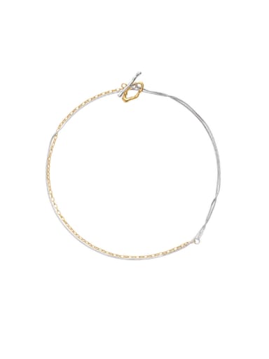 Brass Geometric Vintage Asymmetrical Chain Necklace