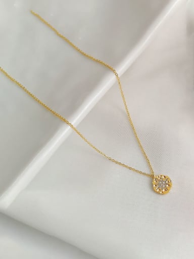 Brass Cubic Zirconia Star Dainty Initials Trend Korean Fashion Necklace