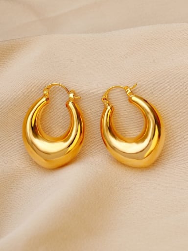 Brass Heart Minimalist Huggie Earring