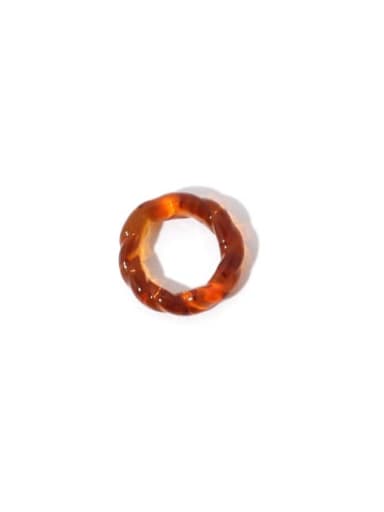 Caramel color Millefiori Glass Geometric Personality color translucent Twisted Ring
